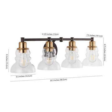 Manhattan Vintage Metal/Glass Industrial Rustic LED Vanity